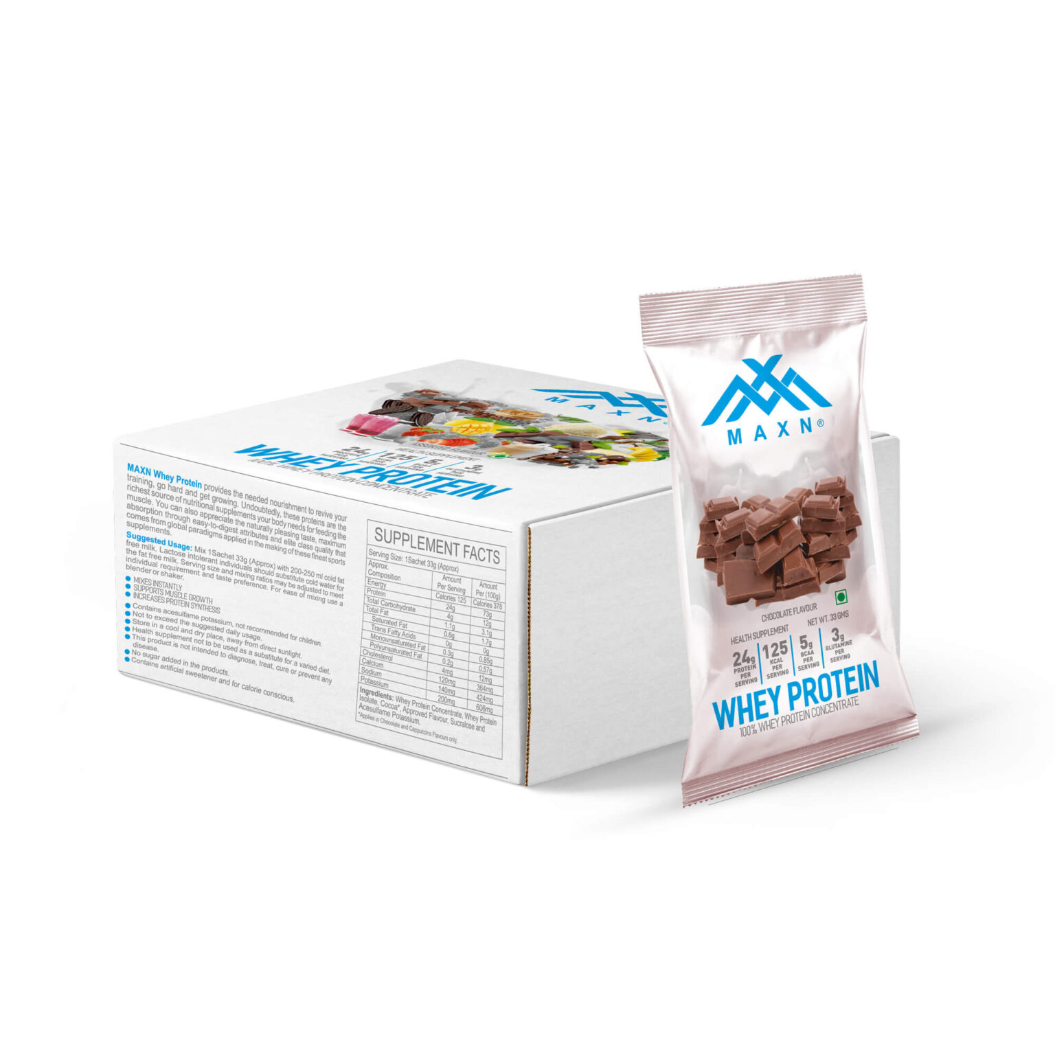 Whey Protein Single Serving Packets MAXN